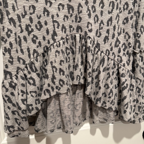 Altar'd State Gray Black Leopard Print Blouse - Picture 5 of 11